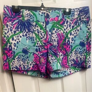 Lilly Pulitzer Pink and Blue Floral Women's Shorts